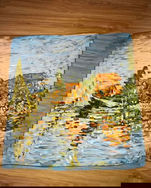 ESARFA SUPERBA CLAUDE MONET "REGATA LA ARGENTEUIL" MATASE NATURALA