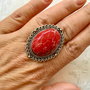 Inel vintage regalit rosu