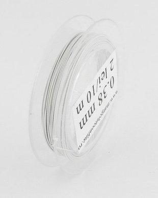 Sarma din otel siliconata, tiger tail, 0.38 mm, alba