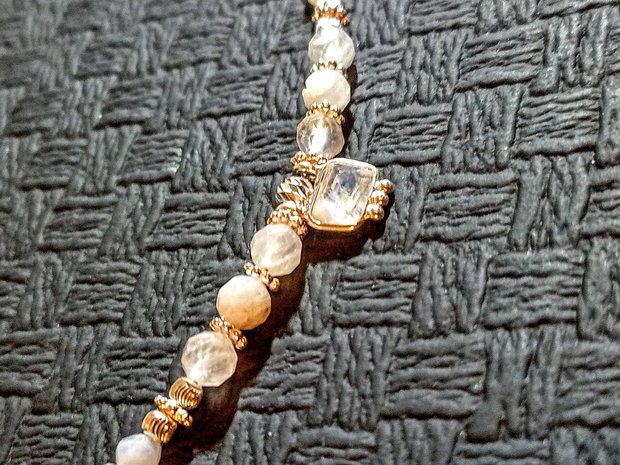 Colier argint piatra lunii naturala calcedonie albastra topaz charm piatra lunii minimalist boho chic trendy -Transport gratuit