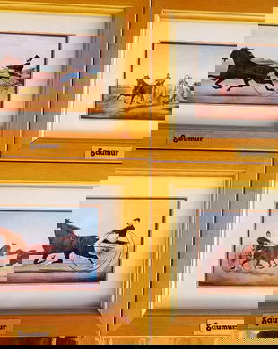 LOT DE 4 MINIATURI TEMATICA ECVESTRA SAUMUR SCANDECOR, VINTAGE ,FRANTA