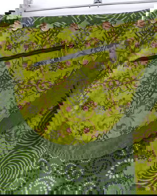 Fusta boema verde  cu capse si borseta