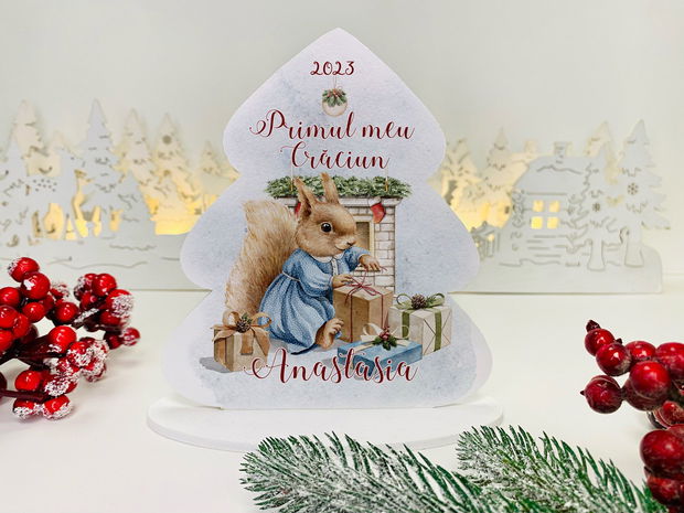 Decoratiune Bradut de Craciun Personalizat - Craciunul Animalutelor