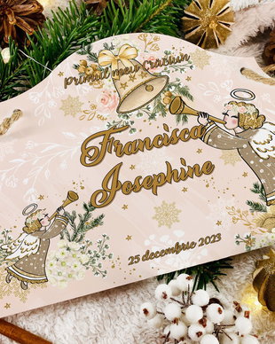Placuta Decorativa Personalizata de Craciun - Golden Angel