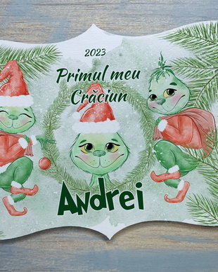 Placuta Decorativa Personalizata de Craciun - Grinch