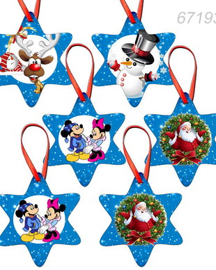 Ornamente brad forma stea set 6 bucati