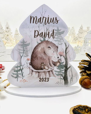 Decoratiune Bradut de Craciun Personalizata - Scandinavian Forest