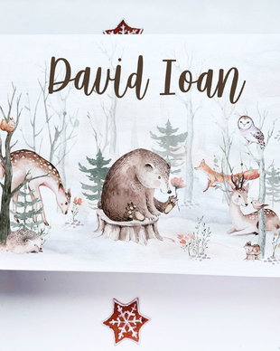 Cutie Amintiri de Craciun Personalizata - Scandinavian Forest