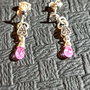 Cercei argint safir roz picatura tija minimalisti boho chic accent vintage trendy fashionable cadou -Transport gratuit