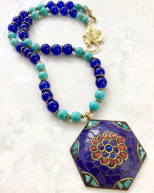 Colier Nepalez turcoaz & lapis lazuli