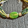 Bratara argint X4 anyolite smarald jad canadian malachit natural nuante star dust boho chic trendy fashionable - Transport gratuit