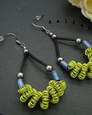 Cercei statement handmade - sarma de aluminiu (cod873)