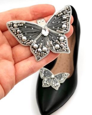 REZERVAT - Accesorii pantofi, multifuncționale - Lovely Gray Butterfly