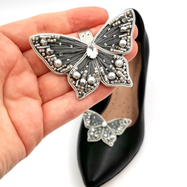 REZERVAT - Accesorii pantofi, multifuncționale - Lovely Gray Butterfly