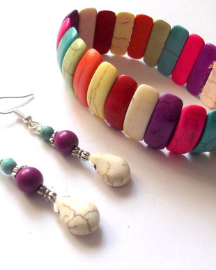 set cu howlite colorate 44266