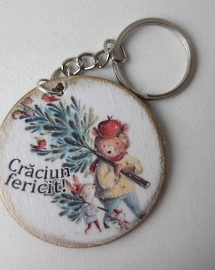 Breloc personalizat - tema Craciun