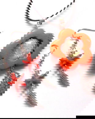 set cu howlite portocaliu 43589