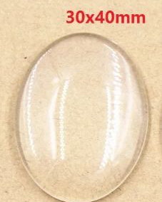 Cabochon 40x30mm transparent