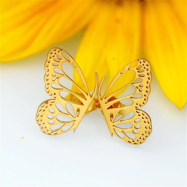 Cercei Butterfly Wing / Aripă de Fluture  Argint 925 placat cu aur