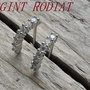Tortite argint rodiat cu bucla, zirconii si stopper, 14x13 mm (2 buc)