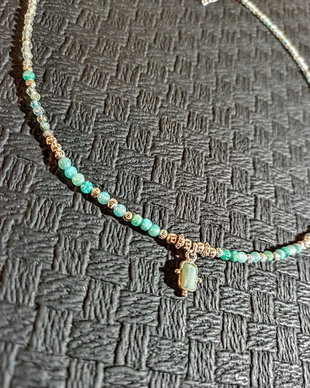 Colier argint amazonit apatit charm minimalist boho chic trendy - Transport gratuit