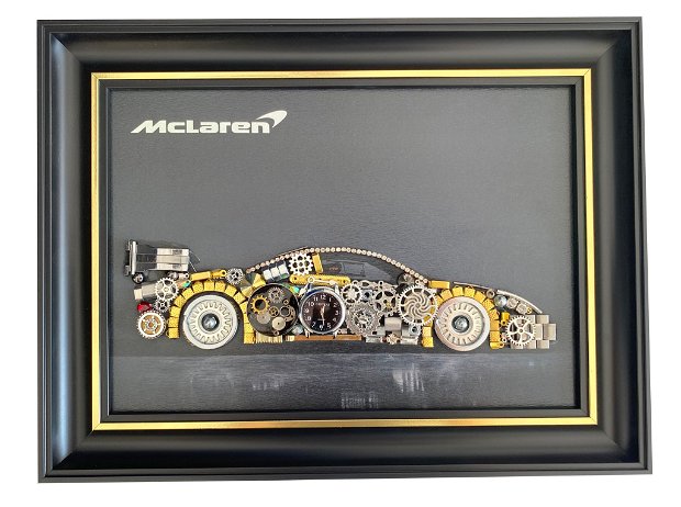 Masina model McLaren Cod M 545・Tablou decorativ din piese de ceas・Cadouri cu tematică auto