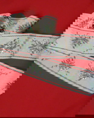 Panglica brodata pt coronita Craciun