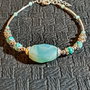 Bratara argint opal albastru peruan turcoaz natural amazonit boho chic trendy cadou -Transport gratuit