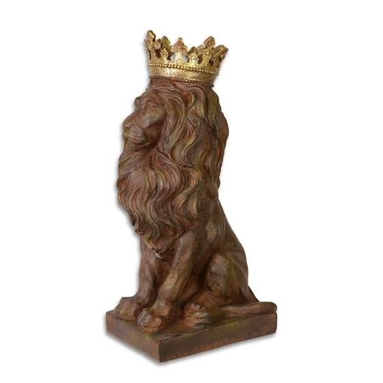 Leu cu coroana-statueta din rasini