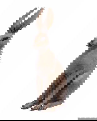 Iepure sezand-statueta din rasini