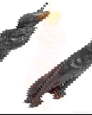 Buldog cu coroana-statueta din rasini