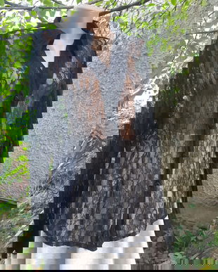 Bluza din dantela fina,  neagra