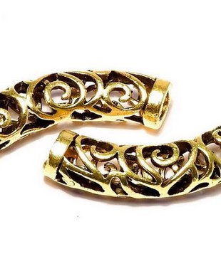 Distantier tubular, auriu antichizat, 33x7 mm