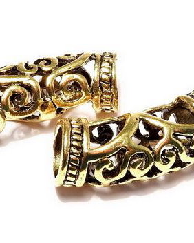 Distantier tubular, auriu antichizat, 26x10 mm