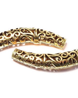Distantier tubular, auriu antichizat, 64x12 mm