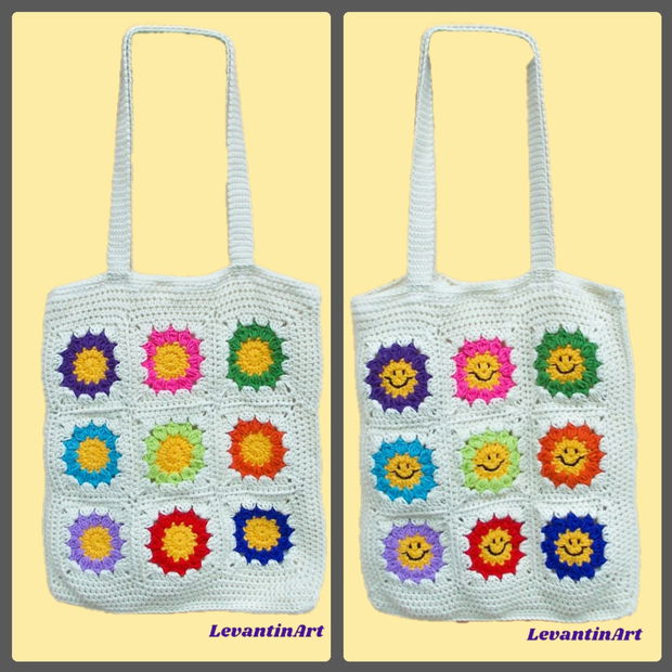 Happy Flowers - geanta tote roz. Culoare la alegere. Geanta handmade din bumbac. Geanta XL. LA COMANDA