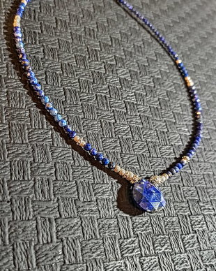 Colier argint lapis lazuli brioleta boho chic trendy - Transport gratuit