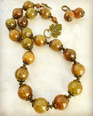 Colier vintage agate dragon