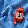 Brosa din lana `Pisica portocalie``