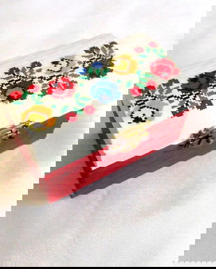 cutie lemn decorata cu motiv traditional 43631