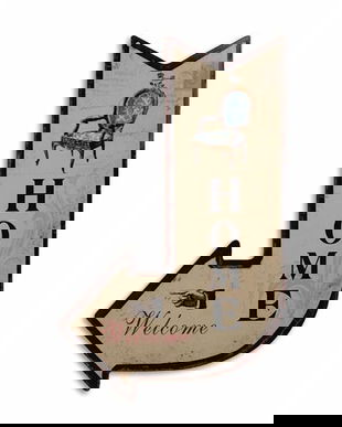 Decoratiune metalica bine a-ti venit acasa