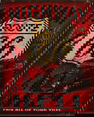 Decoratiune metalica Route 66