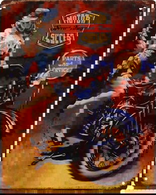 Decoratiune metalica reclama la motociclete