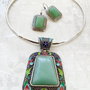 Set vintage aventurin verde
