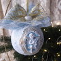 Glob decorat cu inger,l pentru bradul de Craciun - Christmas blue