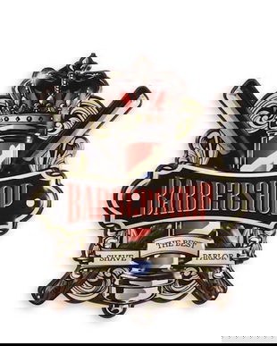 Decoratiune metalica barber shop