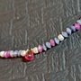 Colier argint rubin safir picatura biconic lant argint minimalist boho chic trendy cadou - Transport gratuit