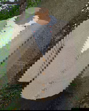 Cardigan cashmere, bej nisip