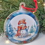 Decoratiune dib lemn, in forma de glob, personalizata, pentru bradul de Craciun