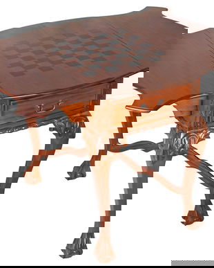 Masa sah din lemn masiv mahon cu picioare de leu